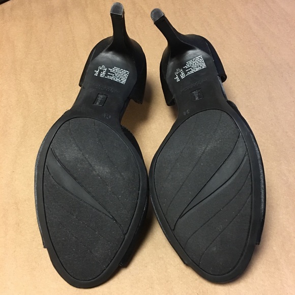 Fioni Night Black Peep Toe High Heels - Picture 3 of 8